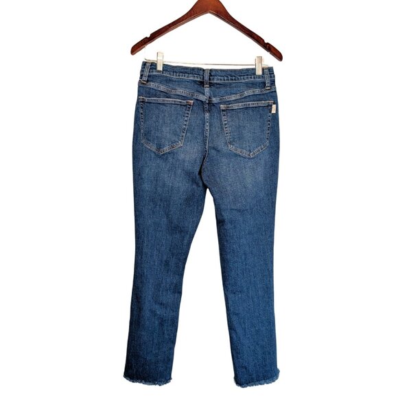 Oliver Logan Women's Size 10 Jeans Blue Crosby Relaxed Taper Distressed Raw Hem - Picture 4 of 9